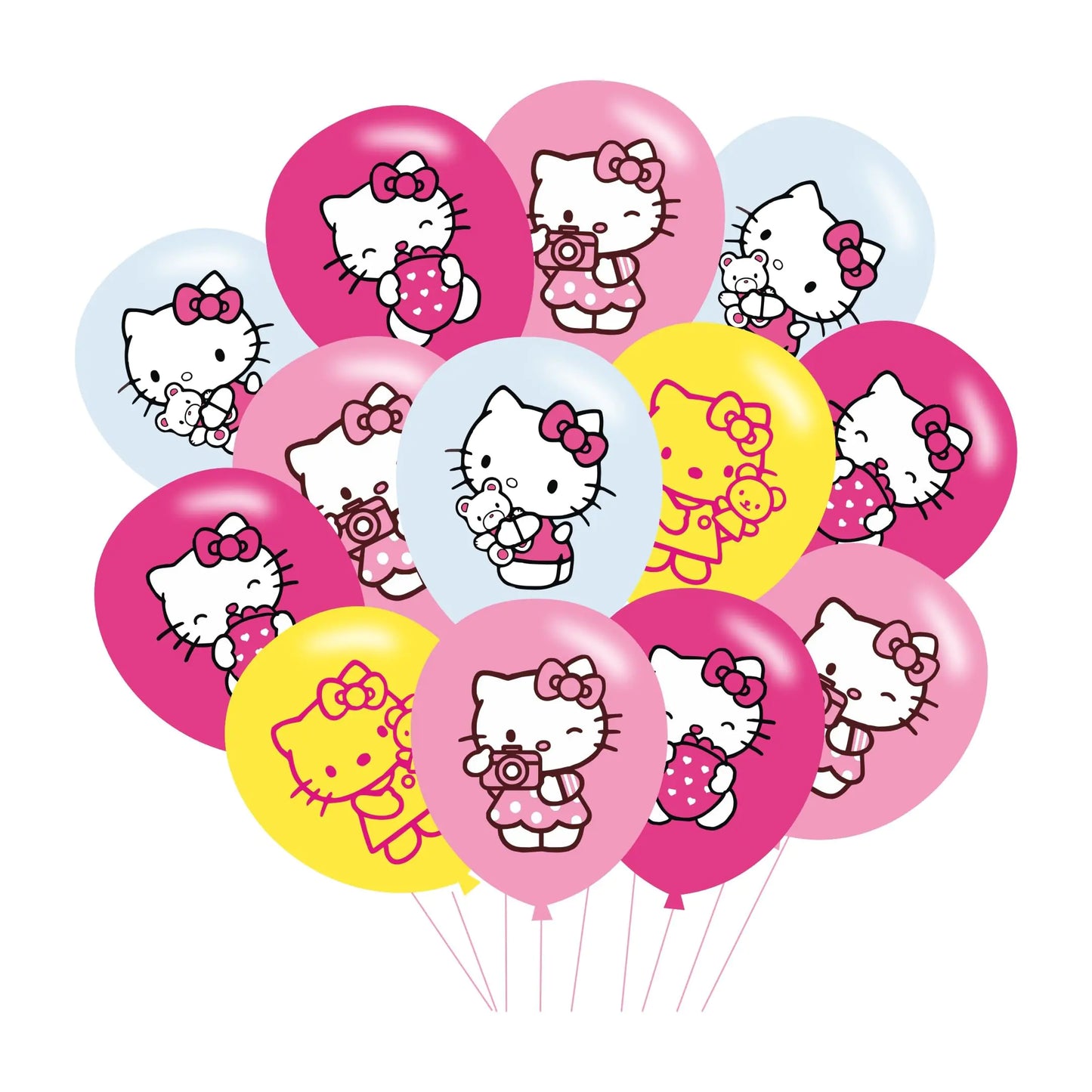 Pink Kitty Celebration 40 Balloon Set - 12" Party Decor