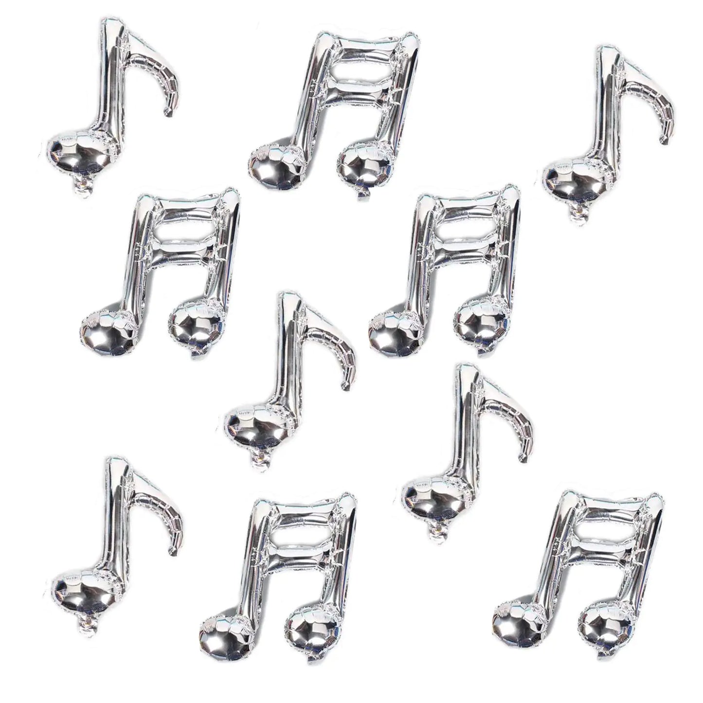 Melodic Moments 10-Pc Silvery Mylar Balloon Set