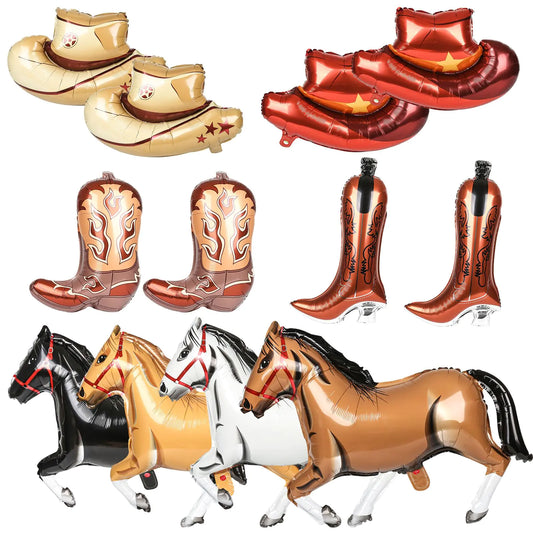 Ultimate Cowboy Party Balloon Set - 12 Western Theme Decorations